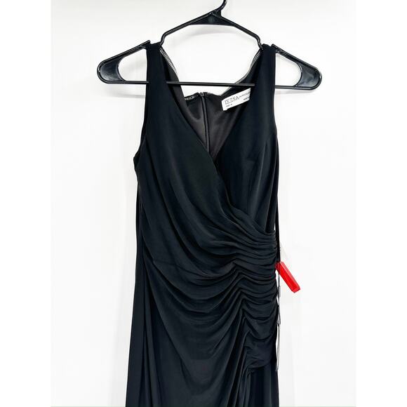 Mac Duggal 26513 Black Ruched Stretch Jersey V-Neck Gown Size 4 NEW - Picture 7 of 7